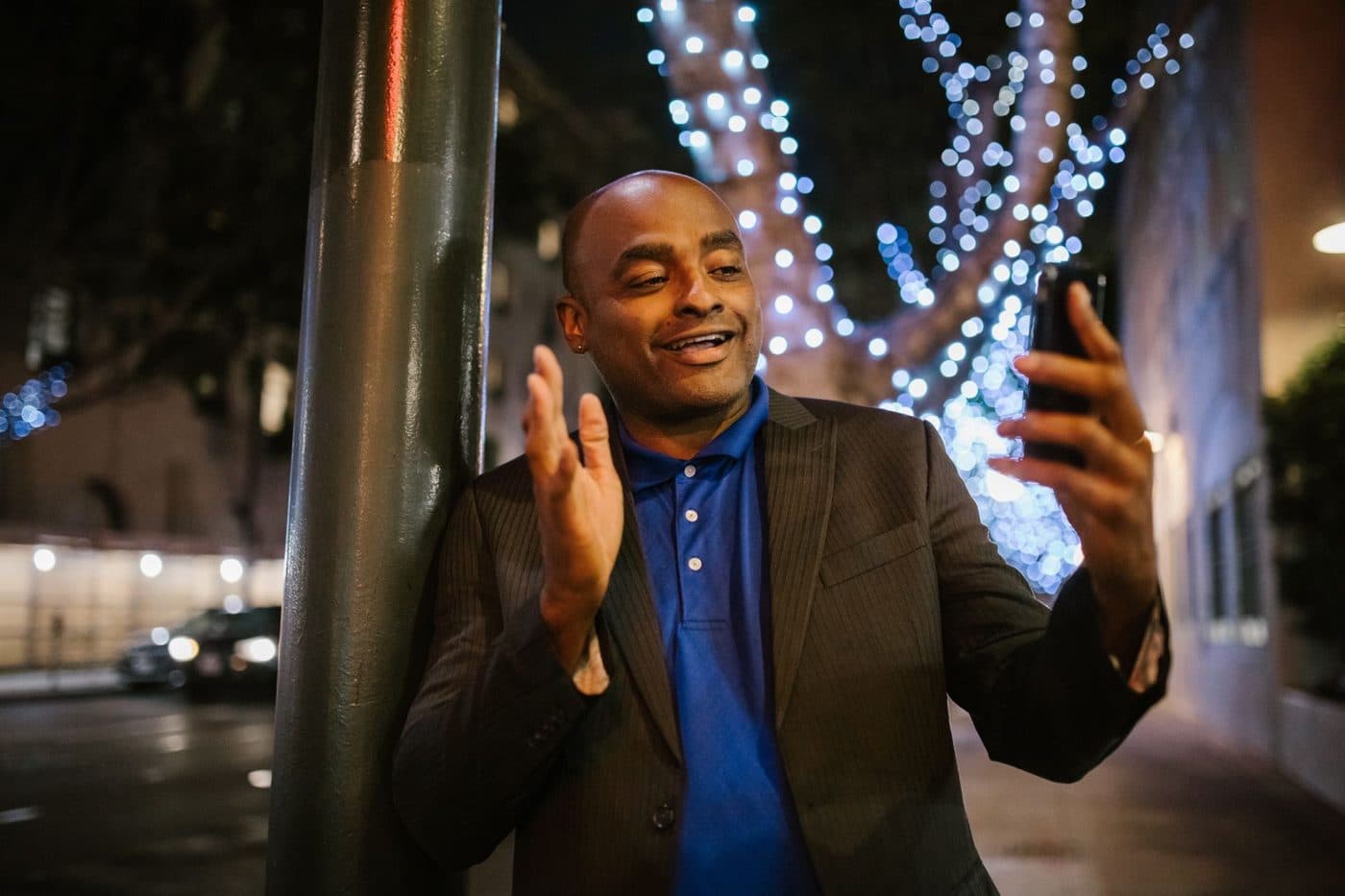 Candidate on a phone screen